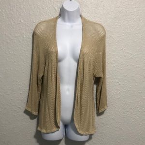 Thalia & Sodi Gold Shimmer Cardigan Size XL